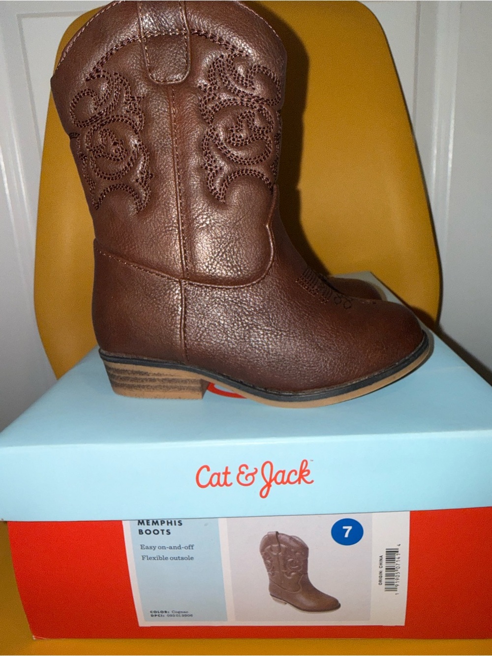 Cat & Jack Brown Western-Style Kids Boots